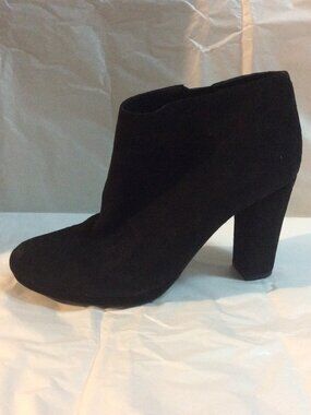 Geox Black Suede High Block Heel Ankle Booties Size 40